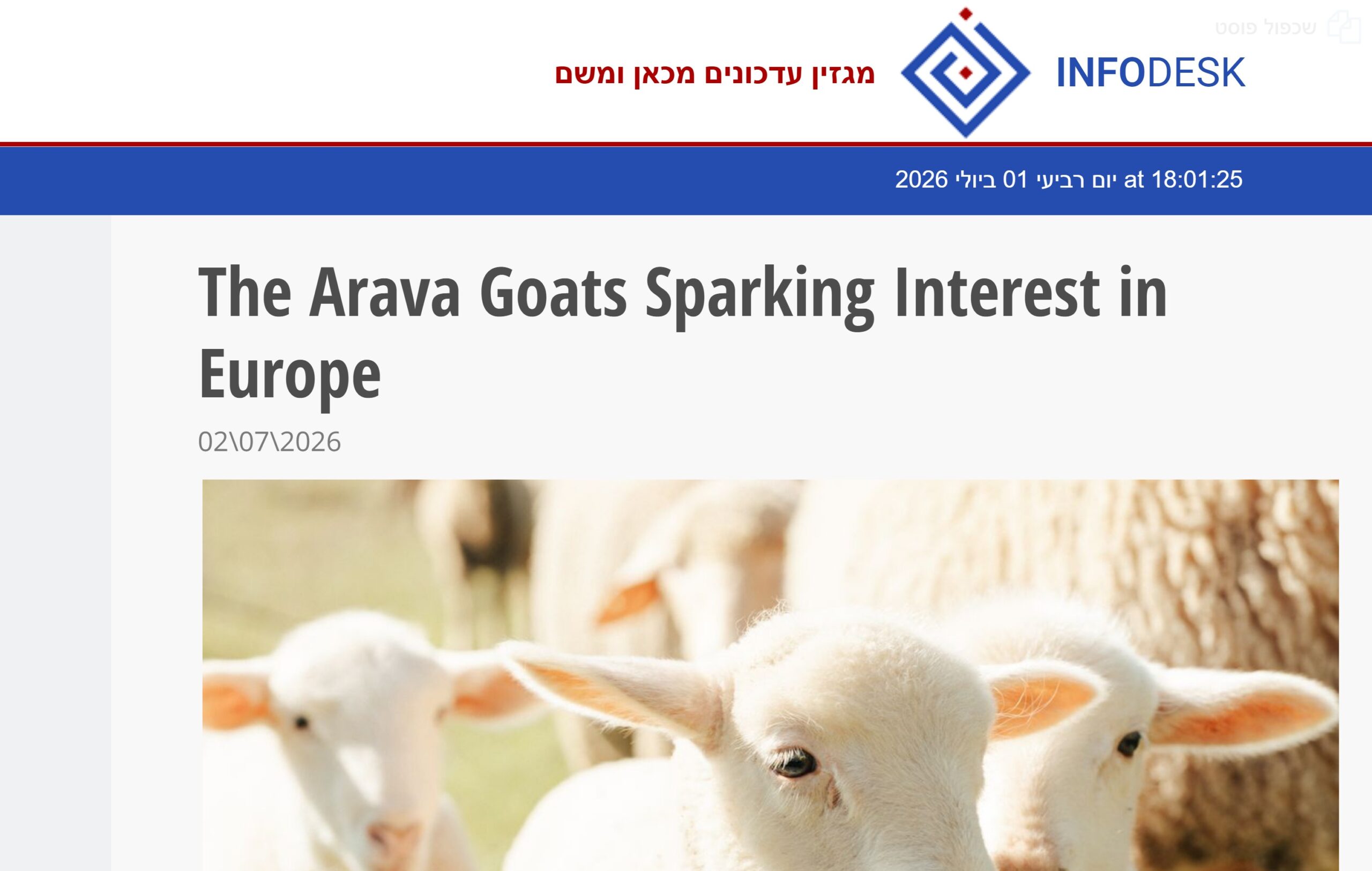 ynet Climate-Proof livestock? Heat-resistant Israeli goats attract growing interest from Europe